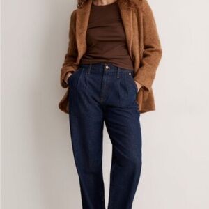 Madewell Baggy Straight Leg Jeans in Woodham Wash Pleated Edition Size 29 NWT